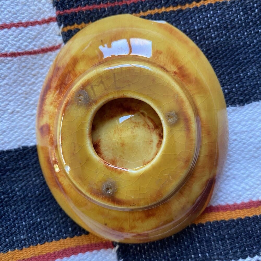 Vintage 1960’s Ashtray Set Of 3! Psychedelic. Boho. Glazed Pottery. Hippie. - Picture 8 of 11